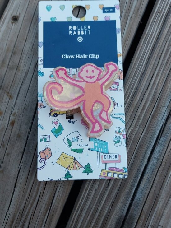 NWT RARE Target x Roller Rabbit Pink Geo Heart Get Ready Set/Claw Clip/Hair Tyes main image 4